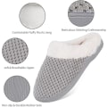 Miniatyrbillede 3 af 5: Grå hjemmesko til kvinder, varme, med memory foam, skridsikker, DXGHC