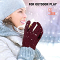 Miniatyrbillede 5 af 7: 4 Par Dame Vinter Touchscreen Handsker Varme Fleeceforet Strik