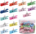 50-pack Pushpins med Träklämmor för Korktavla, Konstprojekt,
