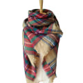 Miniatyrbillede 1 af 6: Dames Efterår og Vinter Sjal Klassisk Tassel Plaid Sjal Varmt S