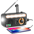 Miniatyrbild 1 av 5: （Svart）Solcellsdriven vevradio Bärbar laddningsbar radio med AM