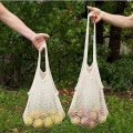 Miniatyrbillede 1 af 5: Net Indkøbspose Bomulstov Market Genanvendelig Net Tote Bag med Lo