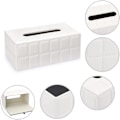 Miniatyrbillede 3 af 5: Rektangulær læder vævkasse - Elegant og raffineret dekoration DXGHC