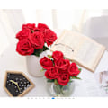 Miniatyrbillede 5 af 5: 12 stk. Kunstige Blomst Rose Blomster Fløjl Falsk Lang Stilk DXGHC