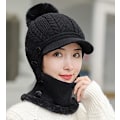 Miniatyrbillede 4 af 7: Damer Enkelt Slouchy Fleece Beanie Hat Halsklæde Maske Varmt Vinter