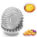 Miniatyrbillede 1 af 5: 10 stk Rustfrit Stål Mini Tærte/Pieforme Genanvendelige Tartlet Cupcake Bageform til Tærter Bageværktøj Non Stick