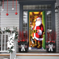 Miniatyrbild 4 av 4: 2 st tryckta plastöverdrag för inomhus/utomhus jultomte för dörr