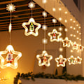 Miniatyrbillede 3 af 4: Pentagram Gardinlys Julepynt LED Farvede Lys