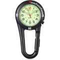 Miniatyrbillede 1 af 6: Sort Karabiner FOB Klips Luminous Ansigt Kvarts Ur Lommeur