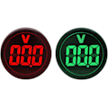 Miniatyrbillede 2 af 5: Rund LED Spændingsmålerindikator – AC20-500V, 22 mm Digital Volt