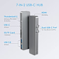 Miniatyrbilde 2 av 7: USB-C for Macbook Pro/Air 13\" 15\" 16\", 7 i 1 USB-C til HDMI 4K Adapter
