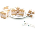 Miniatyrbillede 1 af 7: 50 x Gaveæsker i Kraftpapir med Blonder til Gave, Slik, Konfetti