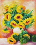 Solrosblommor dekorativ väggmålning handgjord DIY diamantmålning 3