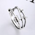 Miniatyrbillede 1 af 5: Sterling sølv mode temperament kvinde tre-ring agile indeks