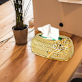 Miniatyrbillede 3 af 5: Vævæskeskrin Cover Hjem Bil Disk Napkin Papir Case Dekoration - Guld