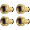 Miniatyrbilde 1 av 6: 4 stk. Messing Hagekrantilkoblinger, 1/2\" og 3/4\" 2 i 1 Hunn til