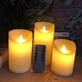 Miniatyrbild 1 av 7: Flamlöst Vattentät LED-Pillarljus med Fjärrkontroll och Timer för Utomhus