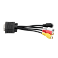 Pikkukuva 3 / 5: VGA-S +3RCA liitäntäkaapeli VGA:sta neljännesosamuunnoskaapeli
