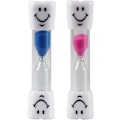 Miniatyrbild 1 av 5: 2 stycken ungefär 3 minuters färgglada sandtimmar med smiley f