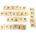 Pikkukuva 5 / 6: 100 kpl Puupalikoita Scrabble-Peliin Numerot ja Symbolit Käsitöihin