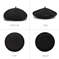 Miniatyrbilde 6 av 7: Dame Ullfransk Beret Beanie Vinterhatt Floppy Cap-B