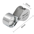 Miniatyrbillede 2 af 5: Loupes 10x Glas Juveler Loupe Loop Øje Forstørrelsesglas Forstørrelsesglas Metal Krop Sølv (10x21mm)