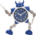 Modern Robot Barnklocka för Barn - Analog Tid Tyst Ljusklocka