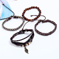 Miniatyrbild 3 av 5: Enkel retro set armband flätad läder punk armband diy herr