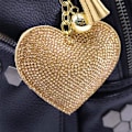 Miniatyrbillede 3 af 7: Bling Glitter Nøglering Krystal Rhinestone Kærlighed Hjerte Design Nøgle R