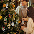 Miniatyrbillede 3 af 5: 8 Stykker 5D DIY Julediamantmaleri Nøgleringe, Dobbelt-S DXGHC