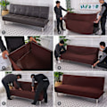 Miniatyrbillede 6 af 6: Elastisk Clic Clac Betræk 3-Sæders Sofa, Stue Ensfarvet Blå