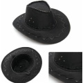 Miniatyrbillede 4 af 5: Cowboyhat Kostume Tilbehør Bred Skygge Vild Vestlig Cowgirl Hat,b