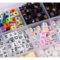 Miniatyrbillede 4 af 5: Farverige store hulperle bogstavperle 10 farver elastisk snor s