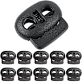 Miniatyrbillede 1 af 6: Snorrebåndsstopper, 2 Huller, 20 x 18 mm, Hul 4 x 4 mm, Ideel til Ø 3 mm