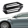 Miniatyrbillede 4 af 5: 2x Sorte Bil Auto Luftstrøm Fender Side Mesh Ventilation Dekoration Stick