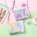 Miniatyrbilde 1 av 7: 2 Stykker 2 Stiler 9*6.5\" Jenter Barn Fluffy Plush Bag Plush Tie Dy