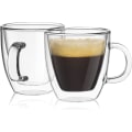 Miniatyrbillede 1 af 5: Sæt med 2 Dobbeltvæggede Isoleret Espresso Kopper 320ml
