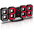 Miniatyrbild 1 av 6: 3D LED digital väckarklocka, väggklocka, digital klocka, 3D LED ala