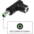 Pikkukuva 2 / 5: (2 kpl) DC-virtalähdeadapteri, 90 asteen kulma DC-adapteri 6,3 mm x 3,0 mm DXGHC