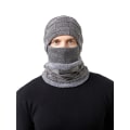 Miniatyrbilde 2 av 5: Varmt 4-delt sett med lue, skjerf, maske og hansker for menn og kvinner (grå)