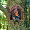 Pikkukuva 1 / 5: Puutarhan kääpiöpatsas, Elf Out The Door Tree Hugger -5.9 tuumaa, hauska puutarhan puun koriste, terassin pihan nurmikon verannan koriste