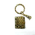 Miniatyrbilde 1 av 2: Lær nøkkelring lommebok, leopardmønster
