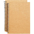 Miniatyrbillede 1 af 5: 2 Pak Spiral Skitsebog Stor Notesbog Kraft Cover Blank Skitse