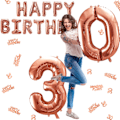 Miniatyrbillede 6 af 7: 30 års fødselsdag pynt, frynseforhæng, Happy Birthday banner
