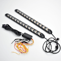 Miniatyrbillede 5 af 5: 1 Par 12 LED Røde Bil DRL Flowing Strip Lys Forlygte Pil