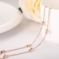 Miniatyrbilde 5 av 6: Rosegull Hjerte Armbånd Lagdelt Armbånd For Kvinner Med Hjerte Pe