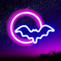 Pikkukuva 1 / 5: Neon-kyltit, kuu ja lepakko LED-neon-kyltit, seinäneon-kyltit USB/paristot