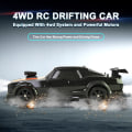 Miniatyrbild 3 av 5: Fjärrstyrd bil RC Driftbil 1:16 skala 4WD 18KM/H Hög hastighet Modellfordon 2.4GHz med LED-lampor Spraygummidäck