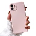 iPhone 12 Rosa Mobilskal med Linsskydd 1mm TPU, Kompatibel med Apple rosa