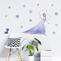Miniatyrbilde 5 av 5: Frosne veggklistremerker, gigantiske Elsa-klistremerker for jenter, tegneserie-soveromsbakgrunn, veggdekorasjon, selvklebende veggklistremerke for